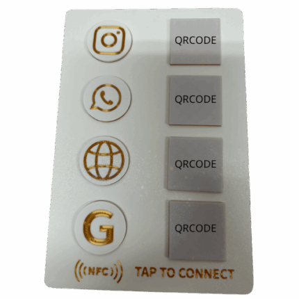Placa 3D - Social Media - 4 NFC/QR (18 x 12 cm)